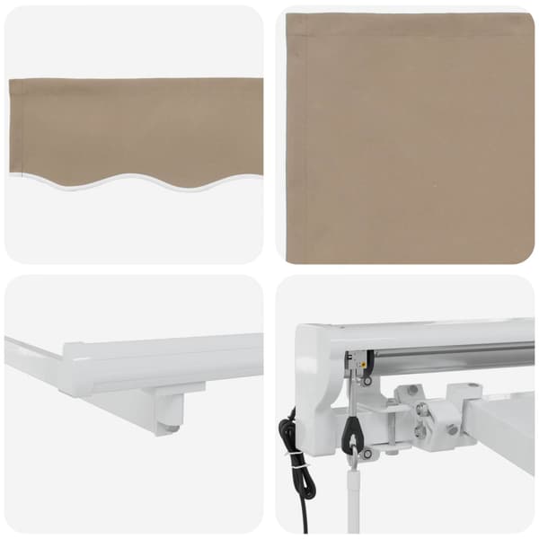 Elektrisk Retraktabel Markis Beige och vit 2,5 x 2 m