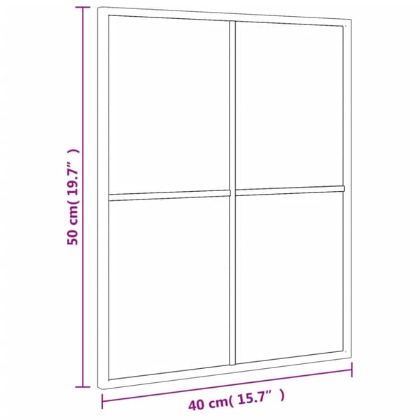 Väggspegel svart 40x50 cm rektangulär järn