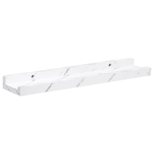 Vägg hylla Väggmonterat 4 pcs Vit marmor 40 x 9 x 3 cm