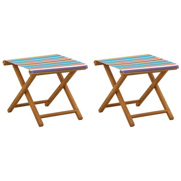 Deck Chair 2 pcs Massiv Eukalyptus Trä Flerfärgsdesign