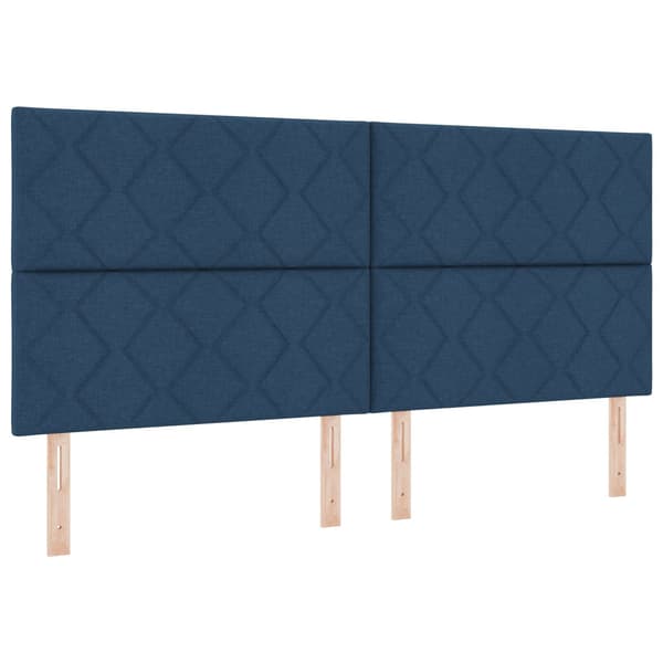 Bäddfjäder med LED-ljusslingor Blå 200 x 200 cm tyg