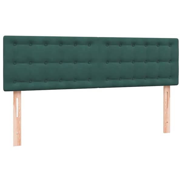Ramsäng med madrass mörkgrön 160x220 cm sammet