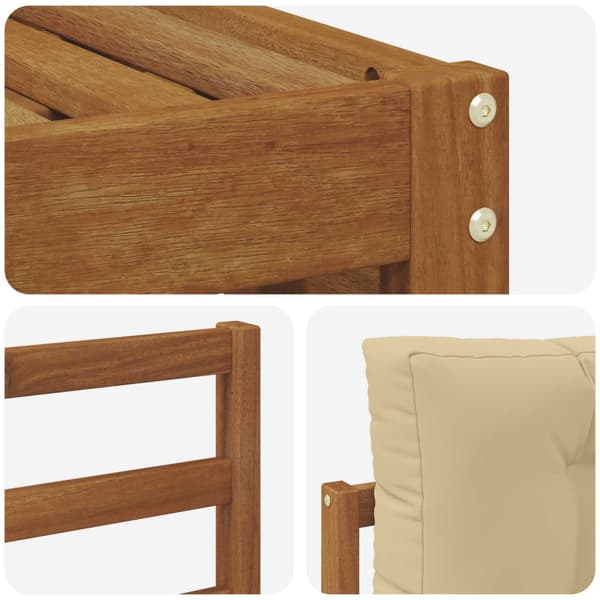 Utomhussoffset med kudde 4 pcs Naturlig och Beige