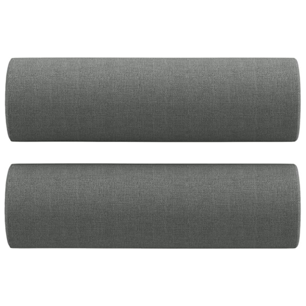2-sits soffa med prydnadskuddar mörkgrå 120 cm tyg
