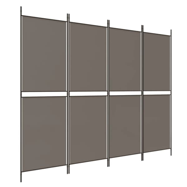 Rumsavdelare 4 paneler antracit 200x180 cm tyg