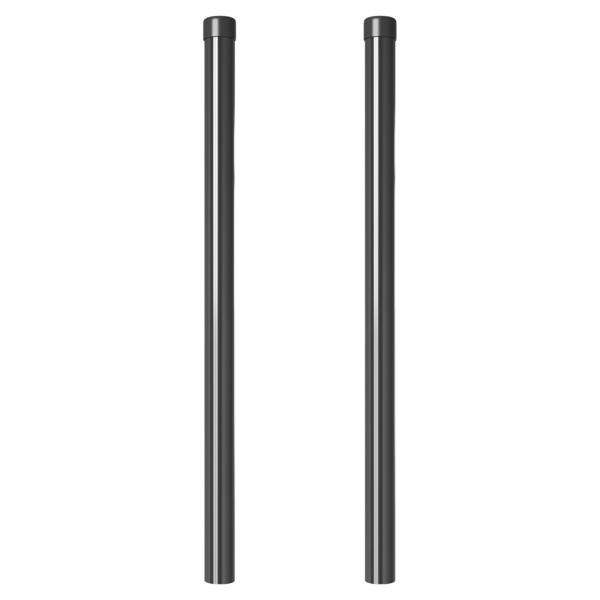 Stängselstolpe 2 pcs Grå 80 cm Pulverlackerad stål
