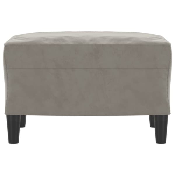 Fotpall ljusgrå 60x50x41 cm sammet