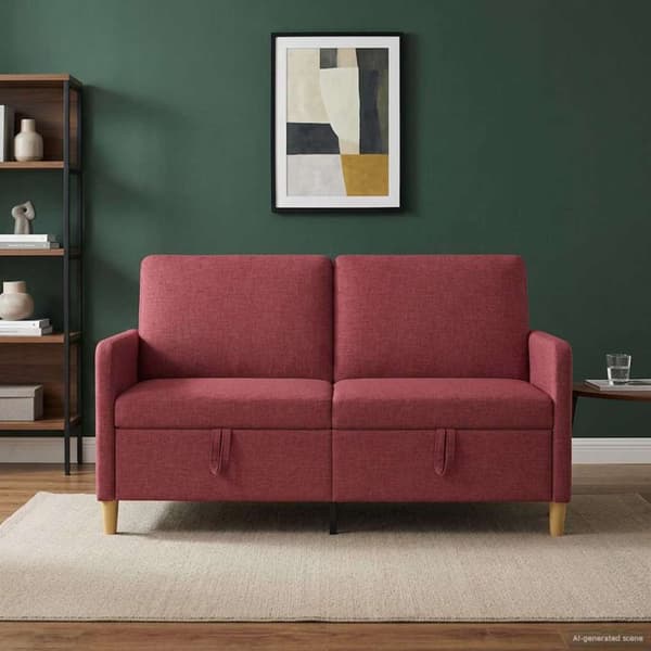 Soffa med förvaring Vinröd 152 x 78 x 87 cm Polyester