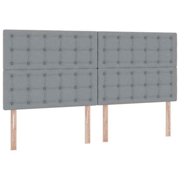 Förvaringssäng med LED med led Ljusgrå 200 x 200 cm Polyester