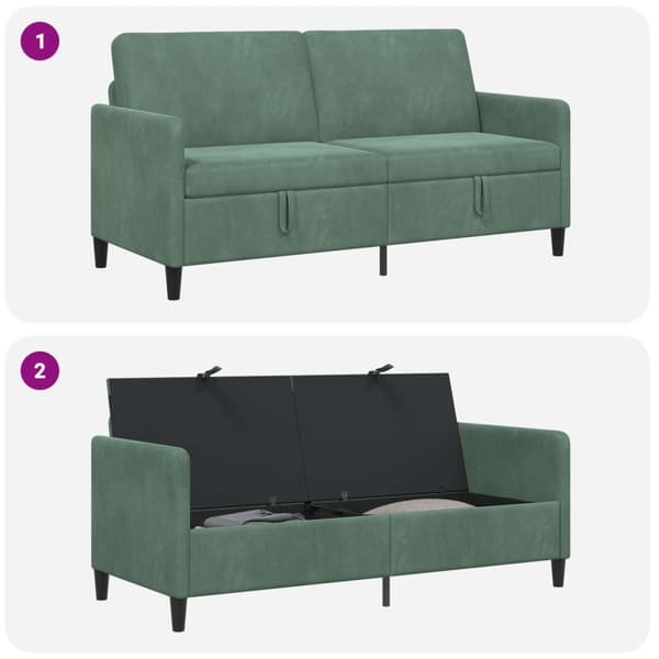 Soffa med förvaring Havgrön 172 x 78 x 87 cm Polyester