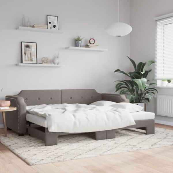Dagbädd utdragbar taupe 100x200 cm tyg