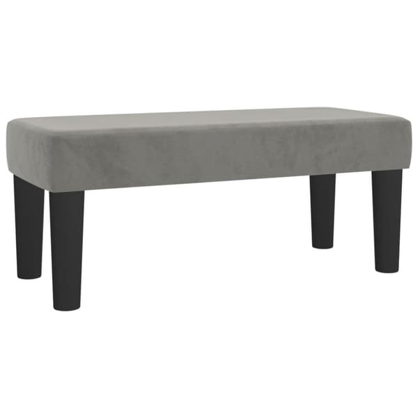 Ramsäng med madrass ljusgrå 120x200 cm sammet