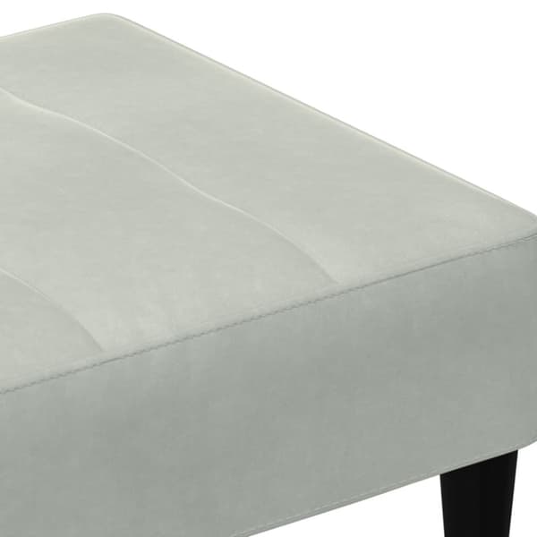Fotpall Ljusgrå 77x55x31 cm sammet