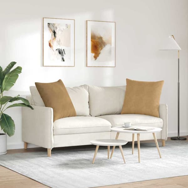 Sofakuddar 2 pcs Brun 60 x 60 cm Kordread tyg