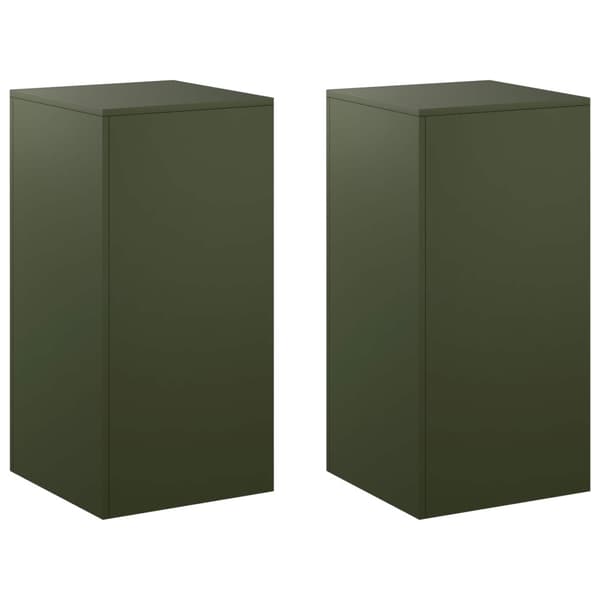 Växtställ 2 pcs Olivgrön 40 x 40 x 80 cm Stål