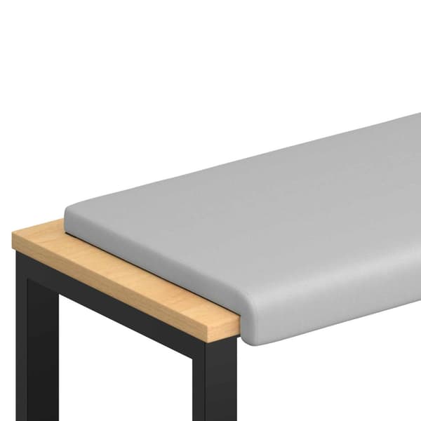 Bänk kudde Texturerad Sammet Ljusgrå Djup 35 cm