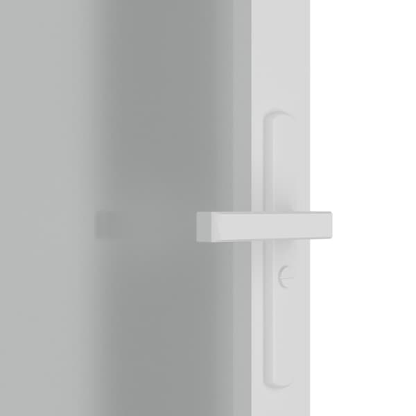 Innerdörr 76x201,5 cm vit matt glas och aluminium