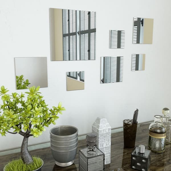 Väggspeglar 7 st fyrkantig glas