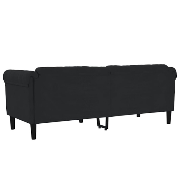 Soffa 3-sits svart sammet