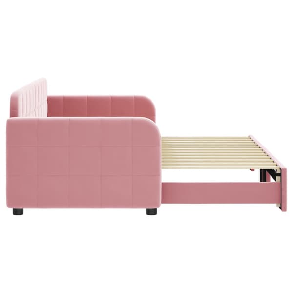 Dagbädd utdragbar rosa 80x200 cm sammet