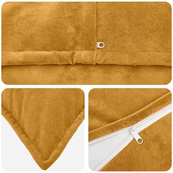 Kudde med kudde HOUTEN 12 st Gul Mikrofiber Fleece