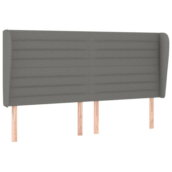 Ramsäng med madrass mörkgrå 200x200 cm tyg