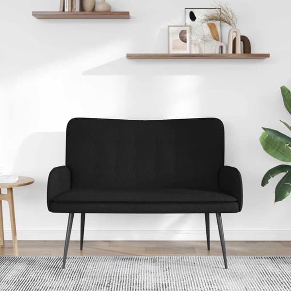 2-sits soffa Svart 115 x 61 x 87 cm tyg