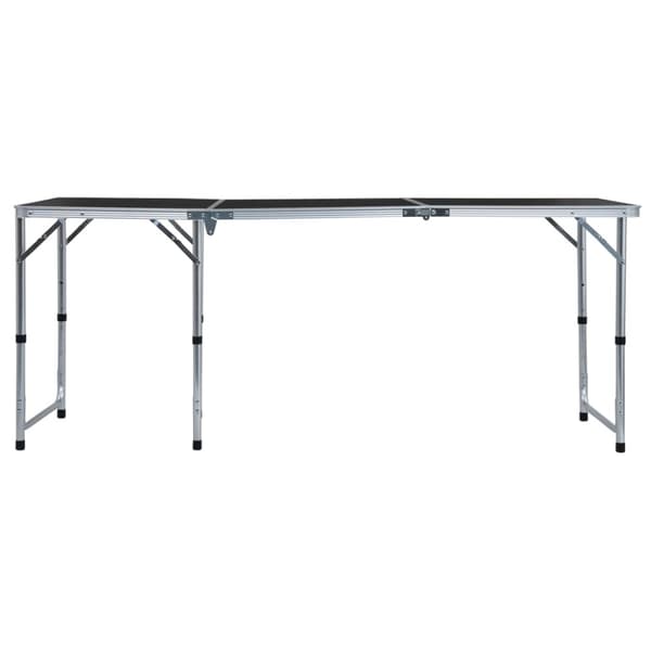 Hopfällbart campingbord grå aluminium 180x60 cm