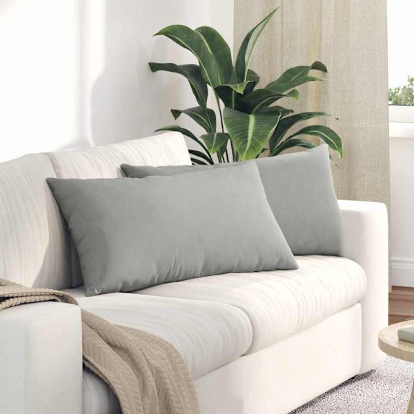 Sofakuddar 2 pcs Ljusgrå 80 x 40 cm tyg