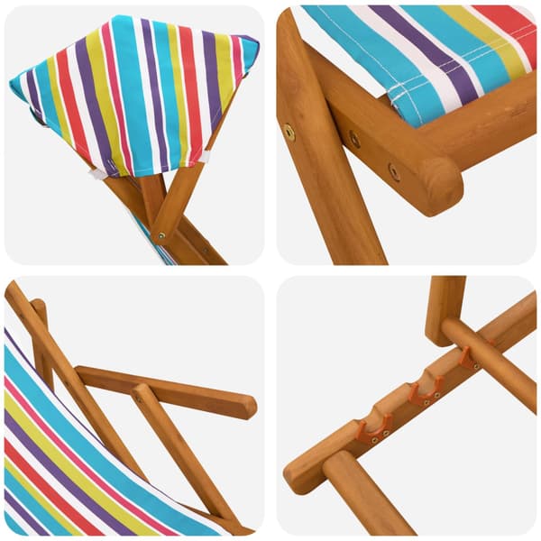Deck Chair 2 st 3 Position Massiv Eukalyptus Trä