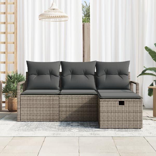 Soffset med kudde med lagring 4 pcs Grå konstrotting