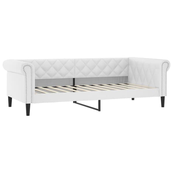 Dagbädd med madrass vit 90x200 cm konstläder