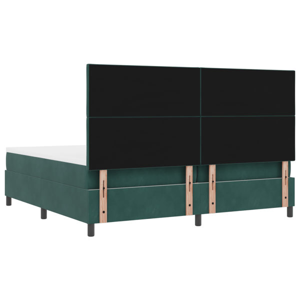LED Box Säng med huvudgavel Mörkgrön 200 x 200 cm Sammet