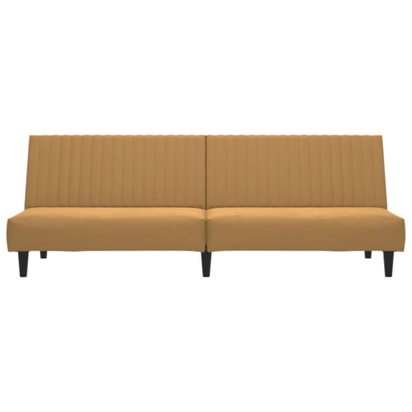 Bäddsoffa 2-sits brun sammet