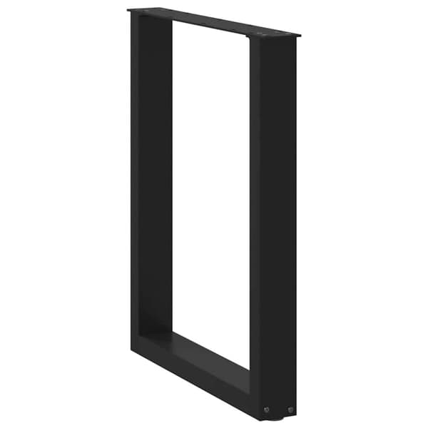 Matbordsben U-formade 2 st svarta 70x(72-73) cm stål