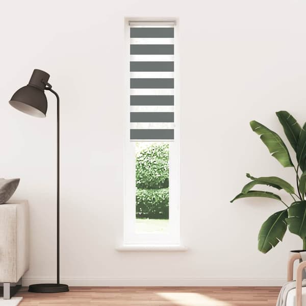 Rullgardin zebra mörkgrå 50x230 cm tyg bredd 45,9 cm polyester