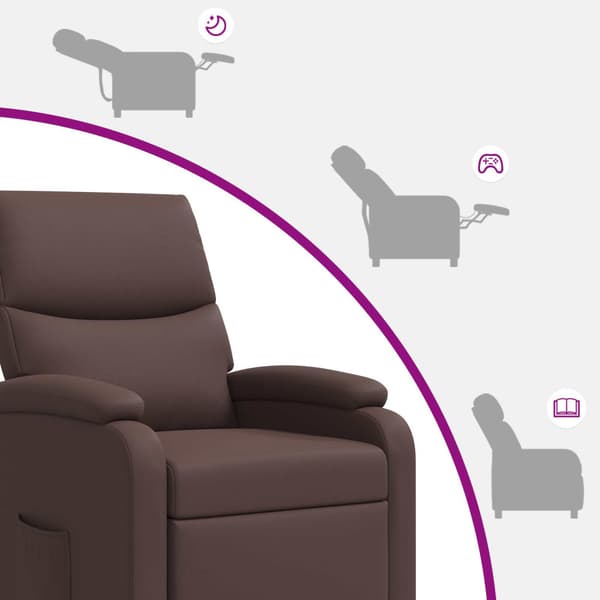Massagefåtölj Brun Konstläder