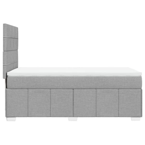 Ramsäng med madrass ljusgrå 80x200 cm tyg