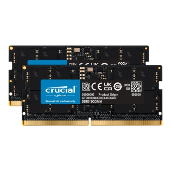 Crucial - DDR5 - sats - 32 GB: 2 x 16 GB - SO DIMM 262-pin - 2400 MHz / PC5-38400 - ej buffrad