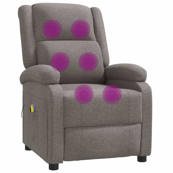 Massagefåtölj taupe tyg