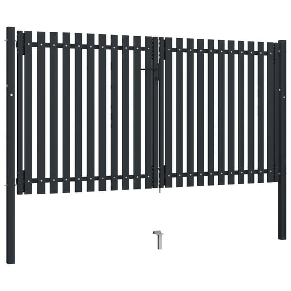 Dubbeldörrsgrind stål 300x175 cm antracit