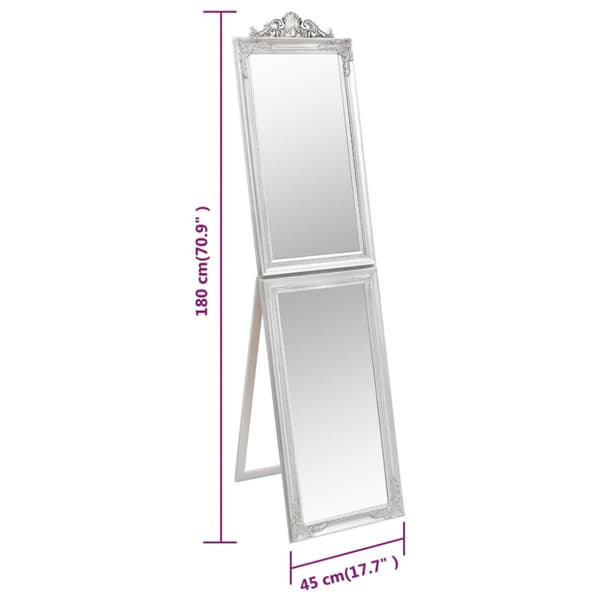 Fristående spegel silver 45x180 cm
