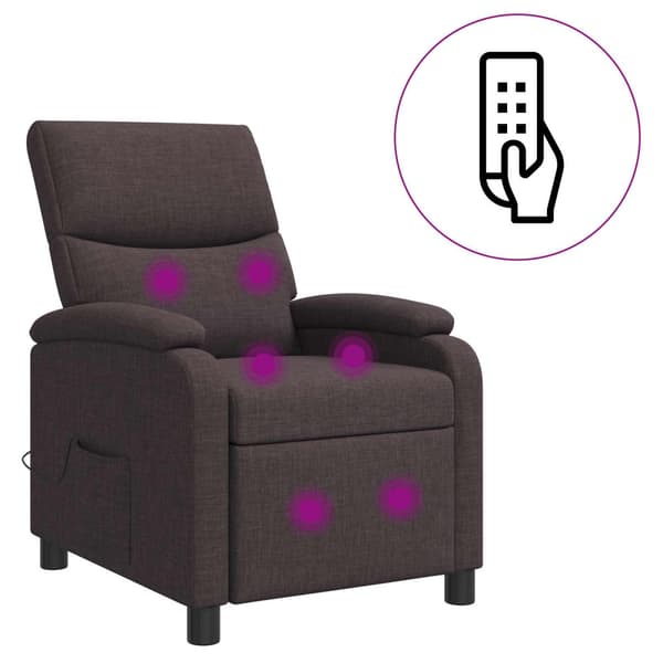 Massagefåtölj Mörkbrun Tyg