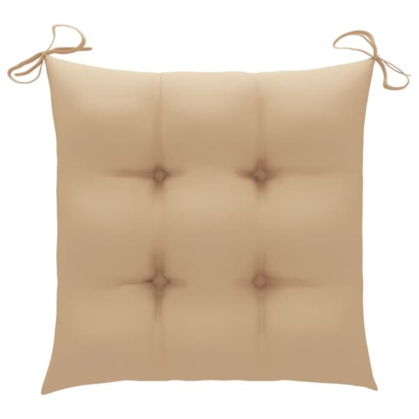 Trädgårdsstolar 8 st med beige dynor massiv teak