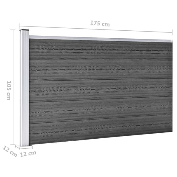 Staketpaneler WPC 699x105 cm svart