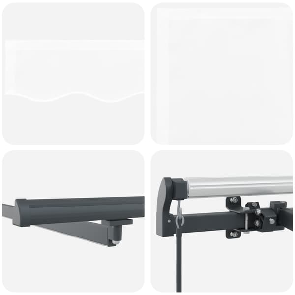 Utfällbar markis Vit 600 ×300 cm tyg
