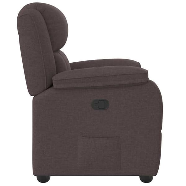 Reclinerfåtölj mörkbrun tyg