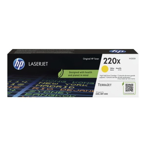 HP 220X - Lång livslängd - gul - original - LaserJet - tonerkassett (W2202X)