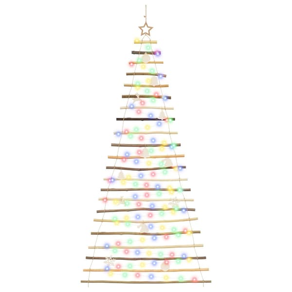 Hängande julgran 210 cm 130 LED-lampor Mångfärgad