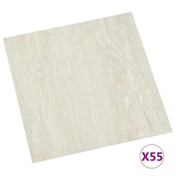 Golvplankor 55 pcs Kräm 5,11 m² PVC